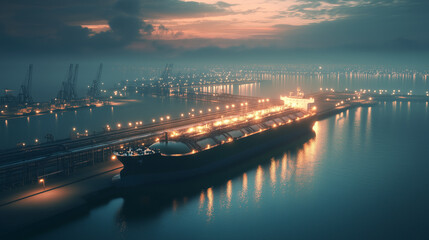 Naklejka premium sunset over the river