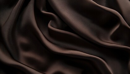 Fototapeta premium Luxurious Smooth Brown Fabric Draped Elegantly in Soft Textures