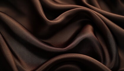 Fototapeta premium Elegant Textured Brown Fabric with Soft Drapery and Flowing Lines