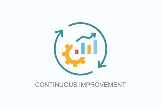 Continuous Improvement Icon Or Logo Isolated Illustration