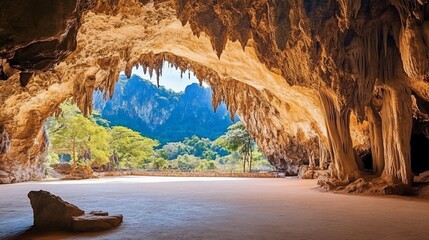 Cave Entrance Tropical Landscape View
