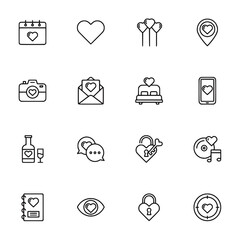 Valentines Day icons set