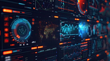 Obraz premium Dynamic visualization of secure data analytics and threat detection algorithms