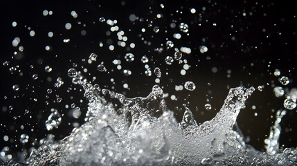 Soda splashing with fizzy bubbles exploding upward