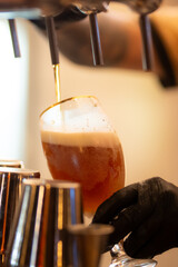photo bartender - pulling choop of beer in a bar