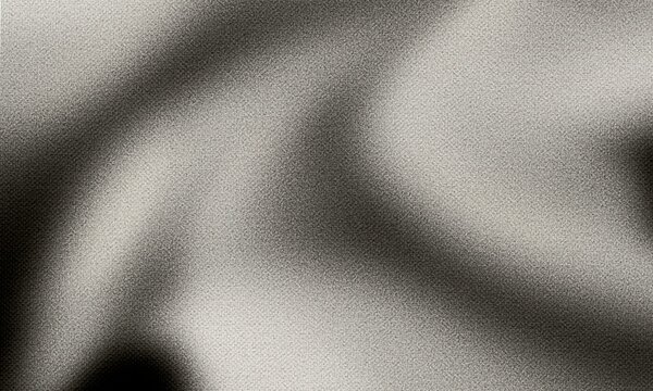 Grey black white glowing abstract gradient shape on black grainy background minimal header cover poster design copy space