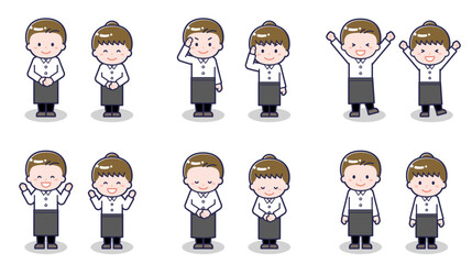 ウェイターウェイトレスの男女 01