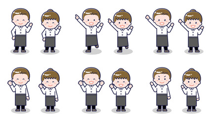 ウェイターウェイトレスの男女 02