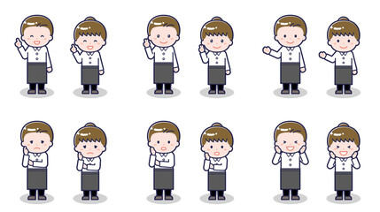 ウェイターウェイトレスの男女 03