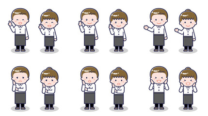 ウェイターウェイトレスの男女 03