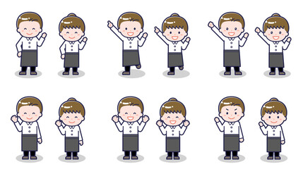 ウェイターウェイトレスの男女 02