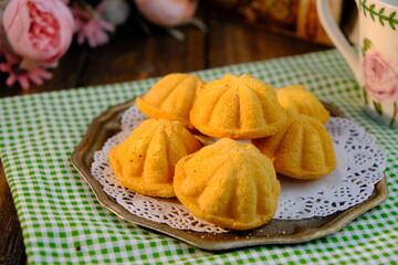 Popular cookies in Malaysia during celebration of Eid Mubarak (Hari Raya) on white isolated background including pineapple tart, bolu or bahulu and chocolate chips