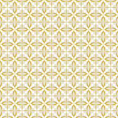  Seamless Floral Geometric Pattern with Golden Petal Motifs on Soft White Background