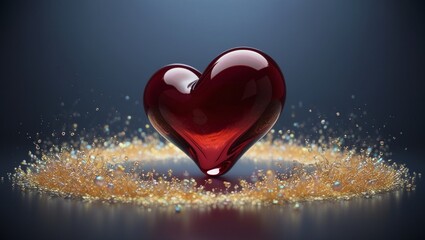 Fototapeta premium red heart with smoke