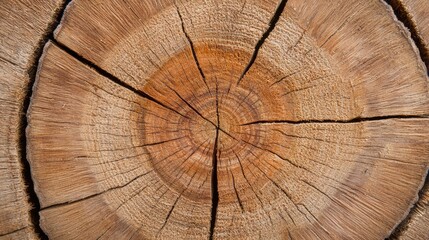 Fototapeta premium Close-Up of Clean Wooden Texture with Detailed Rings and Cracks