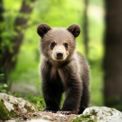 Fototapeta premium Cute Brown Bear Cub