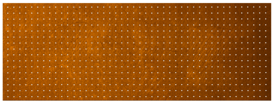 錆びた金属製の有孔ボード　/ peg board