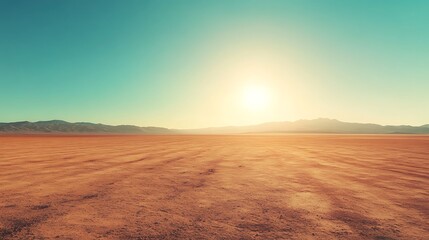 Expansive Desert Landscape Under a Bright Sun