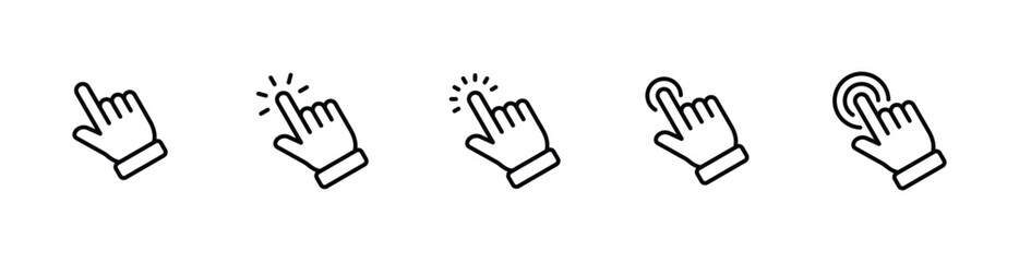 Fototapeta premium hand clicks icon set. pointer icon vectors 