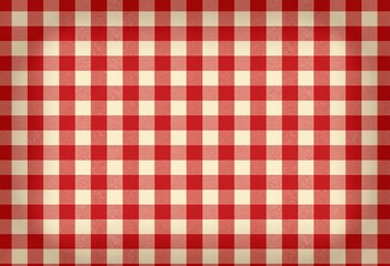 Retro Gingham Check: Seamless Red and Cream Pattern for Website Backgrounds and Digital Art, Symmetrical Grid Design, Soft Vintage Color Palette


