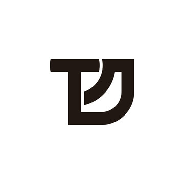 letters tjd abstract geometric stripes logo vector