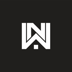 letter nw stripes geometric home design logo vector
