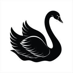 Swan silhouette vector illustration icon