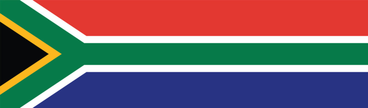 Flag of South Africa. South Africa flag long banner digital vector illustration