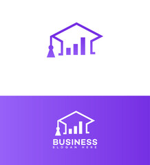 Education Business Growth Logo Design, Graduation Cap Chart