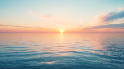 Obraz premium Serene Sunset Over Calm Ocean Waters