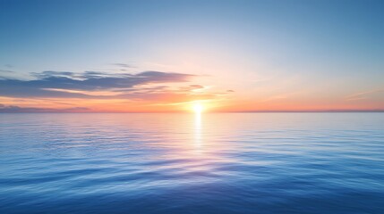 Obraz premium Serene Sunset Over Calm Ocean Waters