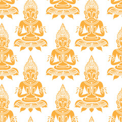 Buddha ornament seamless pattern