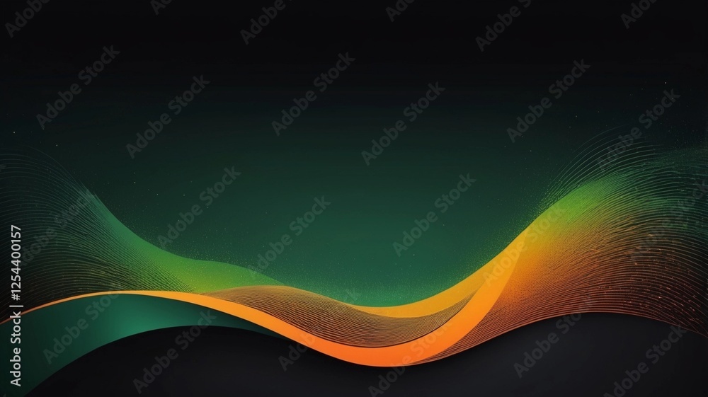 Fototapete retro gradient background with grain texture,green,orange gradient background shining colors abstrac