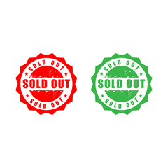 Sold out sign label stamp, Sold out square grunge sign