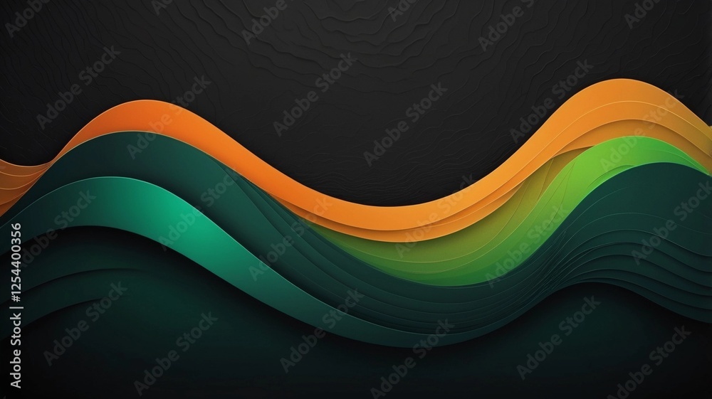 Fototapete retro gradient background with grain texture,green,orange gradient background shining colors abstrac