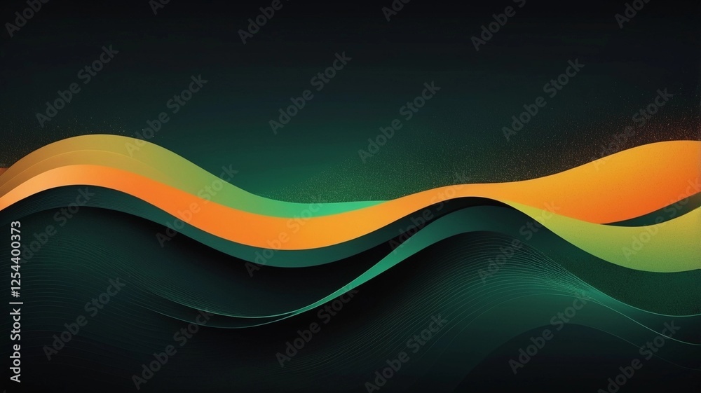 Fototapete retro gradient background with grain texture,green,orange gradient background shining colors abstrac