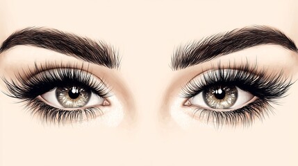 Naklejka premium Captivating Close Up of a Woman's Mesmerizing Eyes Framed by Long Luscious Lashes Highlighting Natural Beauty and Expressive Emotion in a Soft and Dreamy Portrait Style