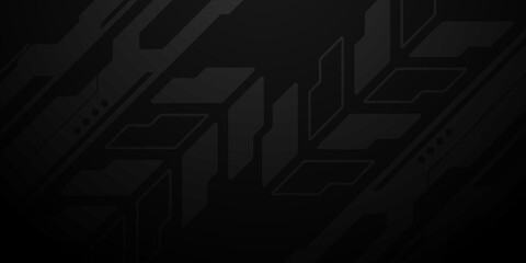 Modern Dark Cybernetic Technology Banner Background