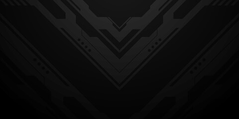 Modern Dark Black Cybernetic Technology Banner Background