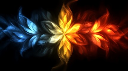 Fototapeta premium Abstract fiery and icy floral artwork design