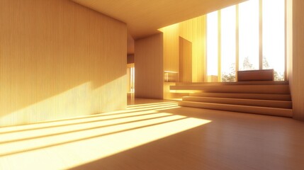 Fototapeta premium A bright and airy minimalist living room with neutral walls, wooden textures, and a perfectly arranged layout.