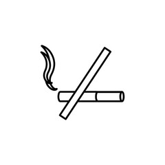 no smoking icon simple filled symbol vector