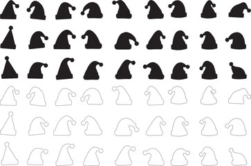 Silhouette of Santa Hat icon vector art illustration with white background