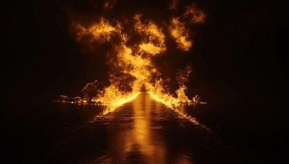 Obraz premium Flames of Destiny: A Fiery Path Forward