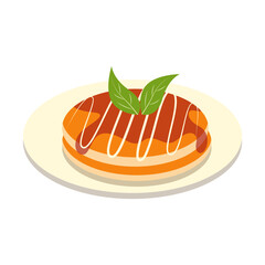 Delicious Pancake Cartoon Illustration. Isolated on White Background. 