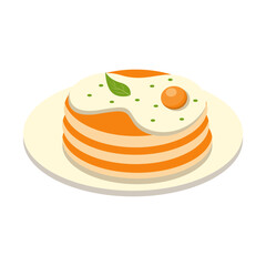 Delicious Pancake Cartoon Illustration. Isolated on White Background. 