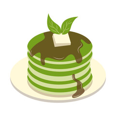 Delicious Pancake Cartoon Illustration. Isolated on White Background. 