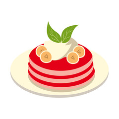 Delicious Pancake Cartoon Illustration. Isolated on White Background. 