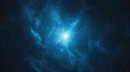 Fototapeta premium A glowing blue Earth surrounded by a nebula, leaving negative space for branding or messages.