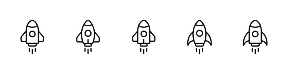 Rocket icons set. Space ship vector icon	